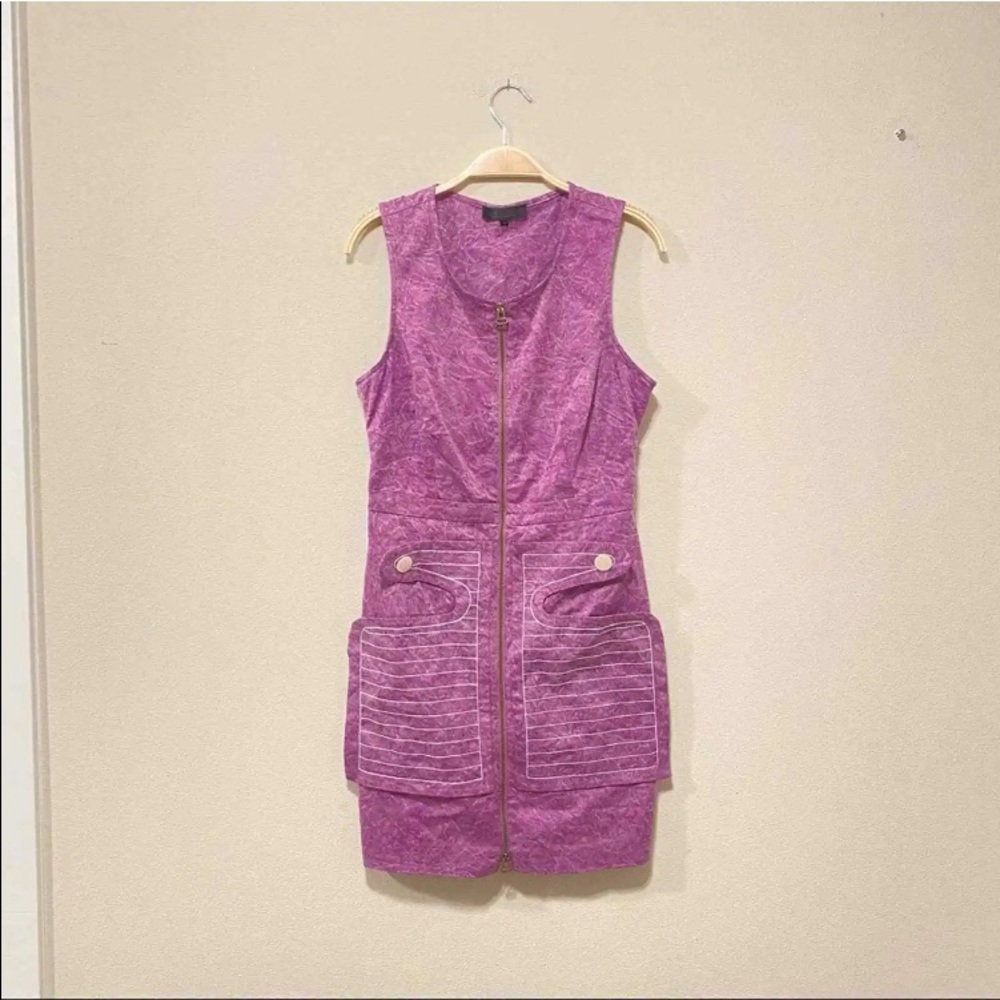 $485. Kelly Wearstler Purple Mineral wash  Gena mini 👗“Vintage” Dress size 08 - Picture 10 of 14